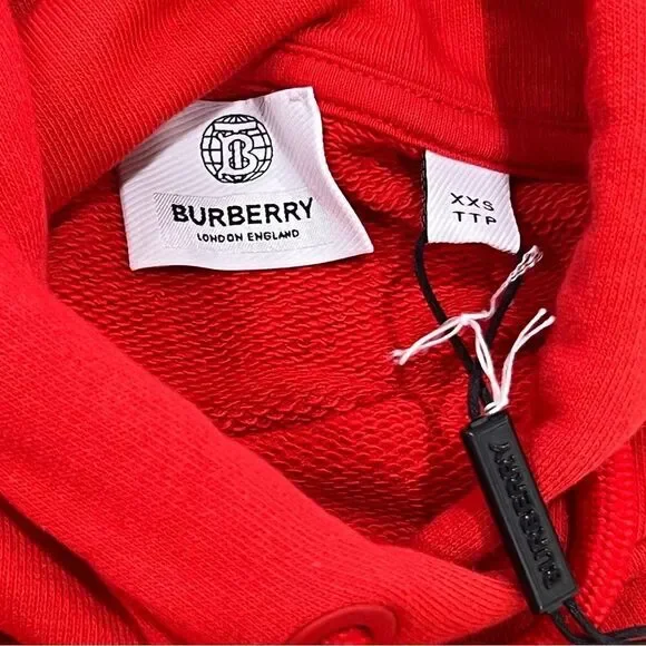 Burberry NWT Love Hooded Sweatshirt Red Unisex - Picture 8 of 14